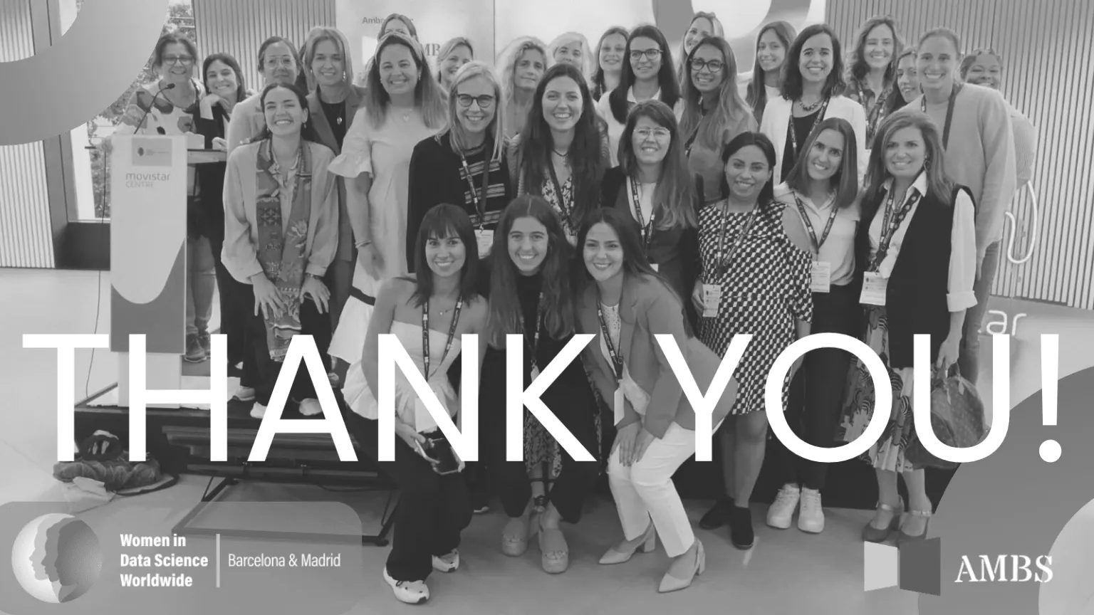 WiDS Women in Data Science Stanford Barcelona Madrid AMBS Aula Magna Business School Datathon escala de grises